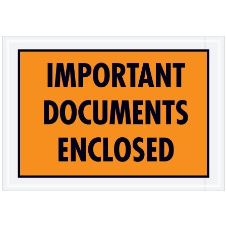 Bsc Preferred 5 1/4 x 7-1/2'' Orange ''Important Documents Enclosed'' Envelopes, 1000PK BUY00025837